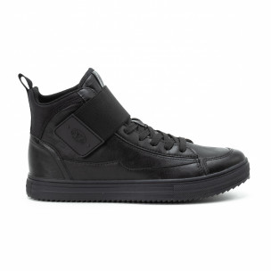 Men's black Montefiori high top sneakers - Fashionmix Men's black Montefiori high top sneakers
