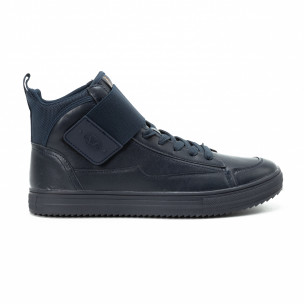Men's blue Montefiori high top sneakers - Fashionmix Men's blue Montefiori high top sneakers