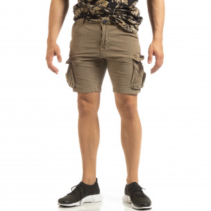Men's beige Louis Plein short pants - Fashionmix Men's beige Louis Plein short pants