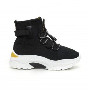 Women's black Yes Bonbon high top sneakers - Fashionmix Women's black Yes Bonbon high top sneakers