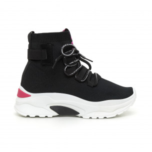 Women's black Yes Bonbon high top sneakers - Fashionmix Women's black Yes Bonbon high top sneakers