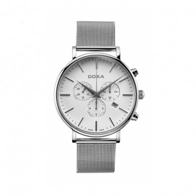 Ανδρικό ρολόι Doxa D-Light Steel White Dial Chronograph Watch