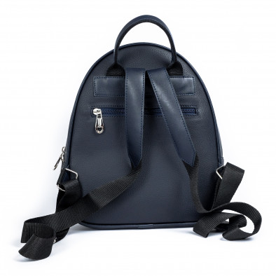 Γυναικεία σκούρο μπλε τσάντα backpack shagreen il071022-6 4