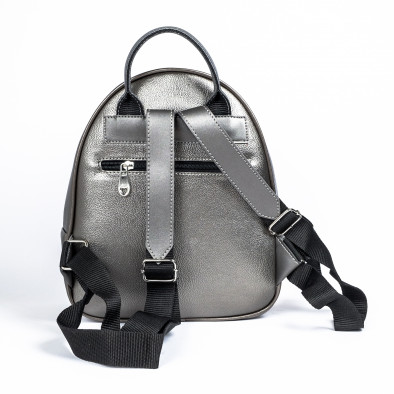 Γυναικεία γκρί τσάντα backpack shagreen il071022-7 4