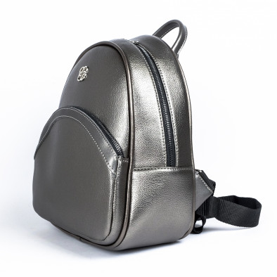 Γυναικεία γκρί τσάντα backpack shagreen il071022-7 3