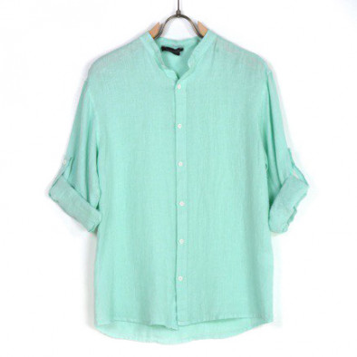 Ανδρικό λινό πουκάμισο μέντα Just West LINO2023-CA02 it260523-1 3