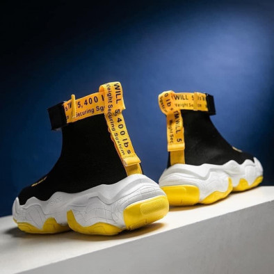 Ανδρικά μαύρα sneakers κάλτσα gr020221-18 3