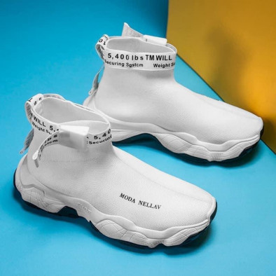 Ανδρικά λευκά sneakers κάλτσα gr020221-19 3