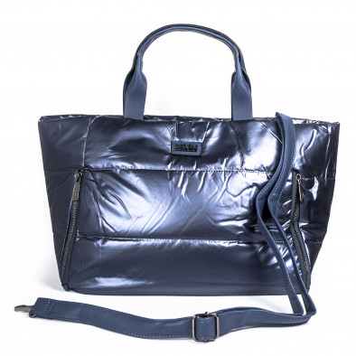 Γυναικεία μπλε τσάντα puffer καπιτονέ il071022-22 4