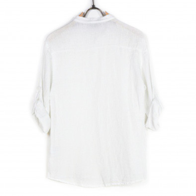 Ανδρικό λινό λευκό πουκάμισο Just West LINO2023-CA02 it260523-4 5