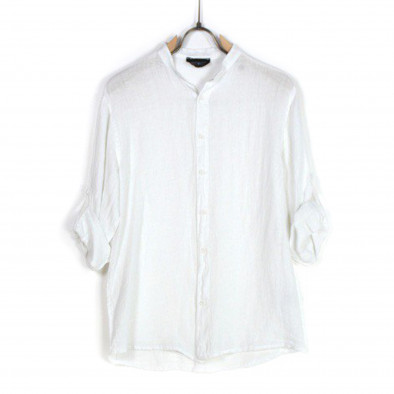 Ανδρικό λινό λευκό πουκάμισο Just West LINO2023-CA02 it260523-4 4
