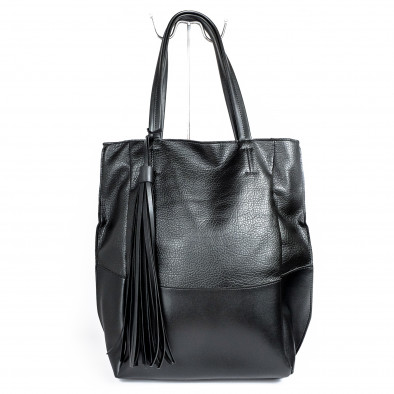 Γυναικεία μαύρη τσάντα με φούντα il071022-14 2