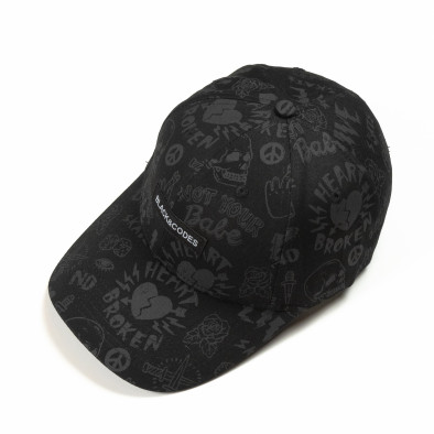 Μαύρο καπέλο Black&Codes it290818-18 2