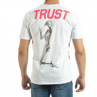 Ανδρική λευκή κοντομάνικη μπλούζα Pray Trust it120619-41 3