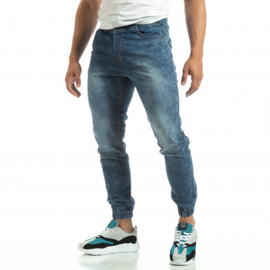 Ανδρικό γαλάζιο λεπτό τζιν τύπου Jogger it120619-1 2