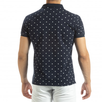 Ανδρική μπλέ polo shirt με Clover μοτίβο it120619-34 3