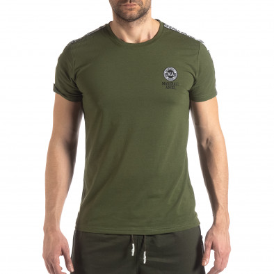 Ανδρική πράσινη κοντομάνικη μπλούζα με λογότυπο it210319-82 2