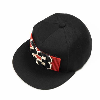 Μαύρο καπέλο με Lego αυτοκόλλητο 23 it290818-12 2