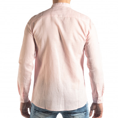 Ανδρικό ροζ πουκάμισο από λινό και βαμβάκι it210319-104 3
