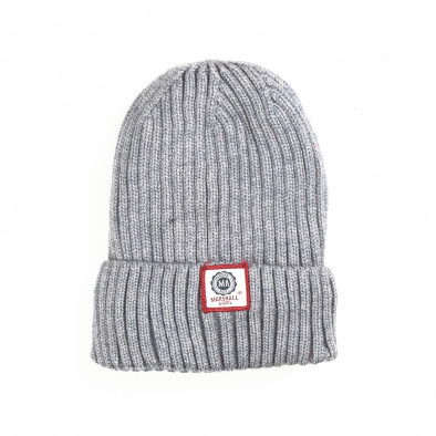 Ανδρικός γκρι πλεκτός σκούφος it051218-77 2