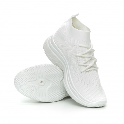 Γυναικεία λευκά αθλητικά παπούτσια κάλτσα Chunky it150319-42 3