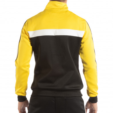 Ανδρικό μαύρο φούτερ με ριγέ 5 striped σε κίτρινο it240818-108 3
