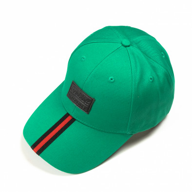 Πράσινο καπέλο με κόκκινη ρίγα it290818-1 2