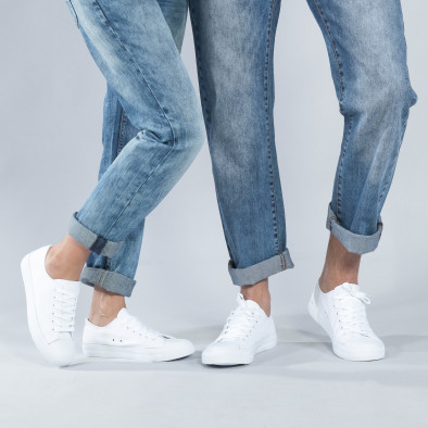 Κλασικά λευκά sneakers για ζευγάρια cs-white-A01-55-B01-55 2