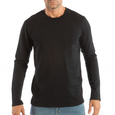 Ανδρική μαύρη βαμβακερή μπλούζα it240818-121 2