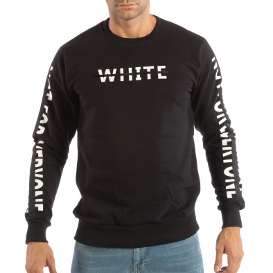 Ανδρική μαύρη μπλούζα WHITE it240818-128 2