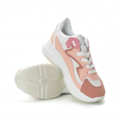 Γυναικεία ροζ αθλητικά παπούτσια με χοντρή σόλα it270219-5 4