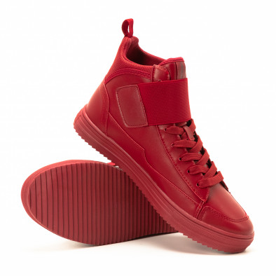 Ανδρικά κόκκινα sneakers με αυτοκόλλητο it140918-7 4