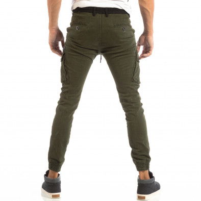 Ανδρικό πράσινο παντελόνι cargo Jogger με τσέπες it240818-15 4
