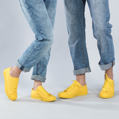 Φανταχτερά κίτρινα sneakers για ζευγάρια cs-yellow-B340-B338 2