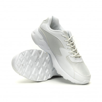 Ανδρικά ελαφριά αθλητικά παπούτσια με χοντρή σόλα σε άσπρο it040619-10 4