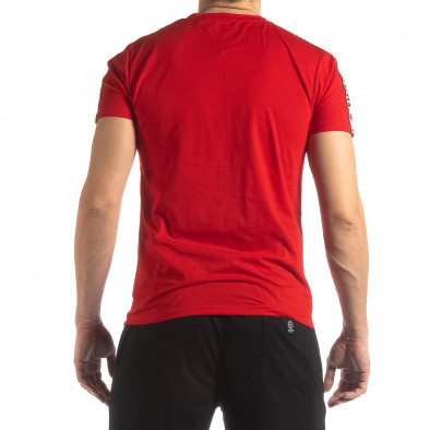 Ανδρική κόκκινη κοντομάνικη μπλούζα με λογότυπο it210319-83 4