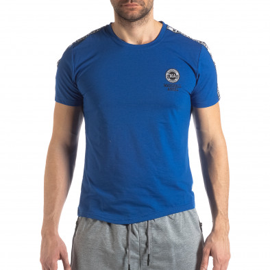 Ανδρική μπλε κοντομάνικη μπλούζα με λογότυπο it210319-84 3