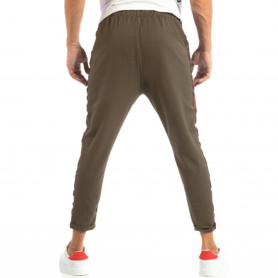 Ανδρικό πράσινο παντελόνι με ρίγες it240818-62 4