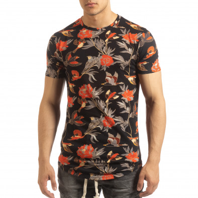 Ανδρική πολύχρωμη κοντομάνικη μπλούζα με εξωτικά σχέδια it090519-58 2