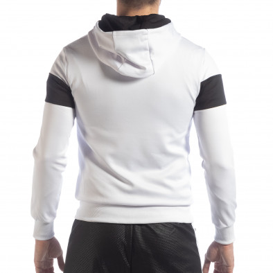 Ανδρικό λευκό φούτερ με κουκούλα SUPER it040219-94 3