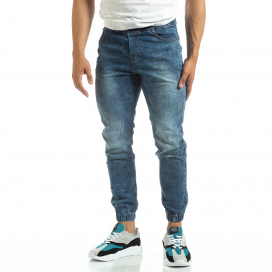 Ανδρικό γαλάζιο λεπτό τζιν τύπου Jogger it120619-1 3