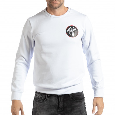 Ανδρική λευκή μπλούζα με ανατολίτικο μοτίβο it261018-94 2