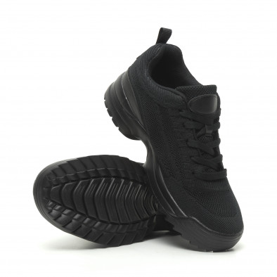 Ανδρικά μαύρα αθλητικά παπούτσια All Black με Chunky σόλα it230519-12 4