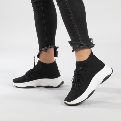 Γυναικεία μαύρα αθλητικά παπούτσια κάλτσα Chunky it150319-41 2