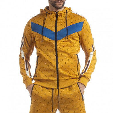 Ανδρικό κίτρινο αθλητικό σετ με διακοσμητικές λεπτομέρειες ss-NB-60A-NB-60B 4