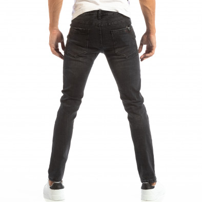 Ανδρικό μαύρο τζιν Slim Jeans απλό μοντέλο it240818-42 3