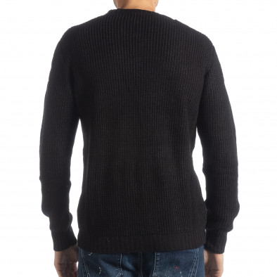 Ανδρικό μαύρο πλεκτό πουλόβερ   it051218-61 3