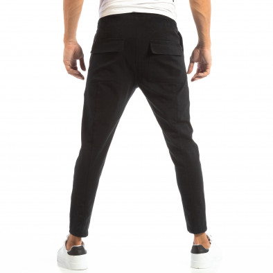 Ανδρικό μαύρο ελαστικό παντελόνι με τσέπες it240818-64 4