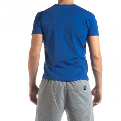 Ανδρική μπλε κοντομάνικη μπλούζα με λογότυπο it210319-84 4