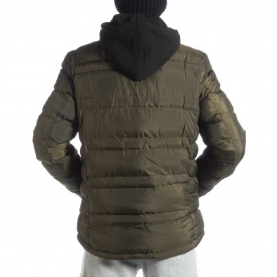 Ανδρικό χειμερινό μπουφάν με κουκούλα σε χρώμα military  it051218-63 4